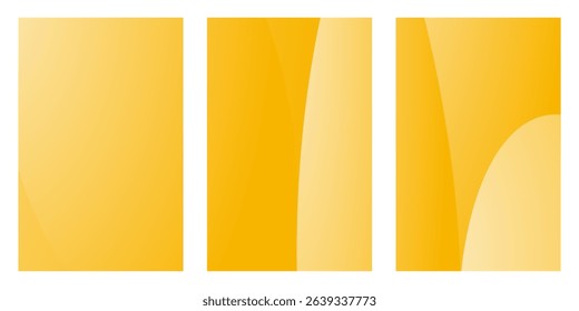 vector illustration of a set of banners. Three gold geometric book cove. The book cover feature a yellow gradient.