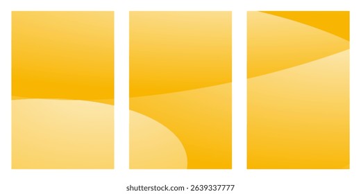 vector illustration of a set of banners. Three gold geometric book cove. The book cover feature a yellow gradient.