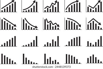 Vektorillustration von Balkendiagrammen verschiedener Formen