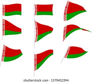 Vector Illustration of Set with Belarus Flag