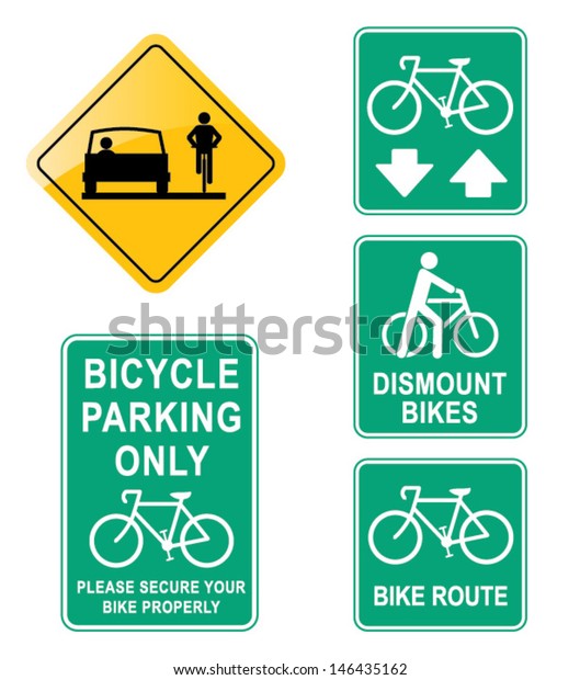 Vector Illustration Set Bike Signs Symbols Stock Vector (Royalty Free ...