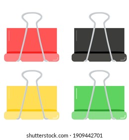 Vector Illustration Set Of Binder Clip For Office Use