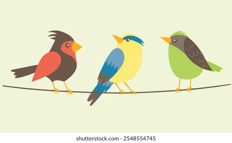 Conjunto de Ilustración vectorial de colección de pájaro con un concepto de diseño simple