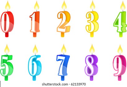 Vector illustration set of birthday candles