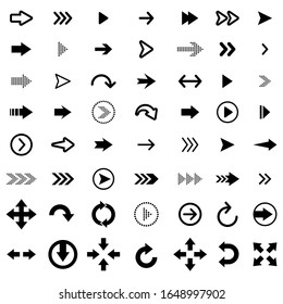 Vector illustration of set of black arrows