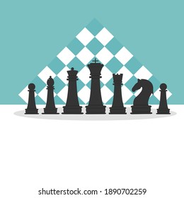 Vector illustration set of black chess.