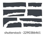 Vector illustration of a set of black paper scraps.