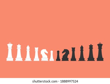 Vector illustration set of black and white chess.