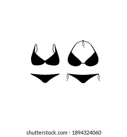 Vektorgrafik-Set mit schwarz-weißem Bikini