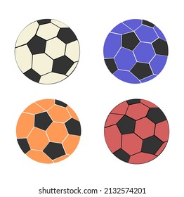 Vector illustration set of black and white football, perfect for sports advertising