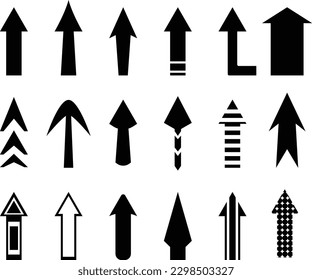 Vector illustration set of black and white special arrows
