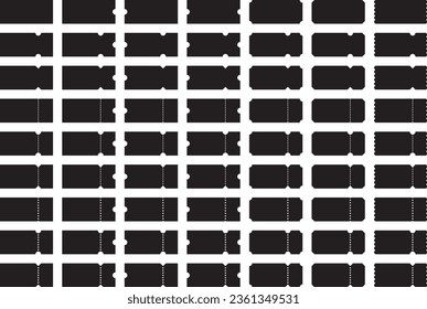 Vector illustration set of black and white coupons and tickets