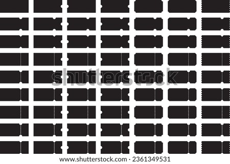 Vector illustration set of black and white coupons and tickets