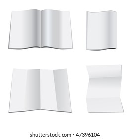 Vector - Illustration of a set of blank document paper, magazine, book, letter