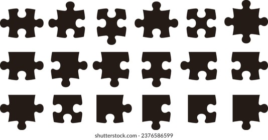 Vector illustration set of blank jigsaw puzzles
