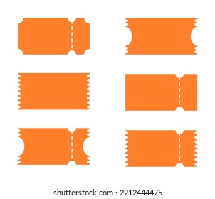 Vector illustration of a set blank ticket template on a white background.