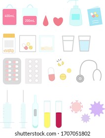 Vector illustration set of blood donation