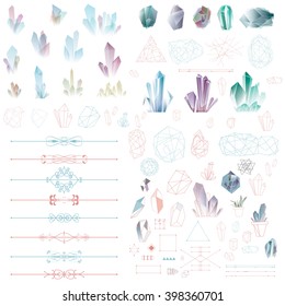 Vector illustration of a set of boho and hipster elements for your art and design