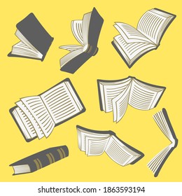Vector Illustration Set Book Symbols