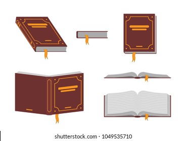 Vector illustration. Set of books in a flat style.