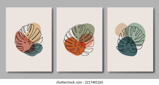 Vektorgrafik. Satz botanischer Plakate. Retro-Stil. Vektorgrafik. Design für Banner, Cover.