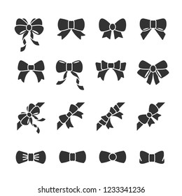 Vector illustration set of bows icons.