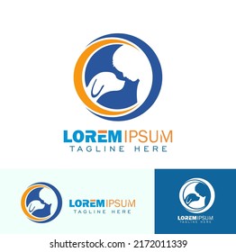 Ein Vektorgrafik-Set mit dem Logo "Boy and Hunde Relation"