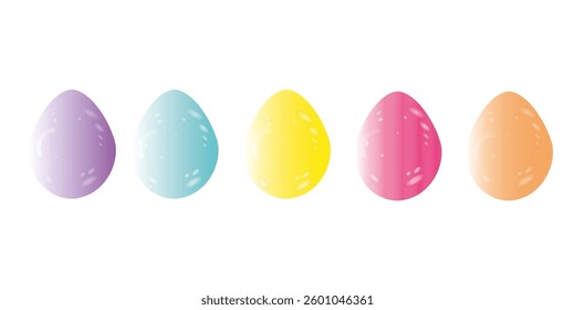 Vector illustration. Set of bright multicoloured, black Easter eggs with drawings. For decorating websites, clipart, postcards.PNG