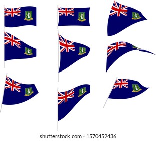 Vector Illustration of Set with British Virgin Islands Flag