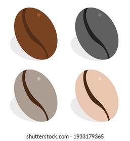 Vector illustration set of brown coffee bean for making a drink, perfect for coffee product advertisements