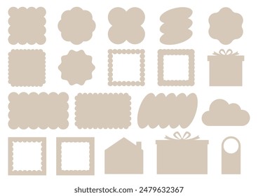 Vector illustration set of brown frame.