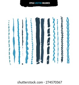 Vector illustration set of brush strokes