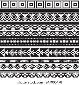 Ethnic Pattern Set Handmade Horizontal Stripes Stock Vector (Royalty ...