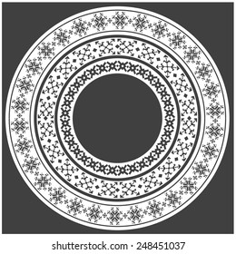 Vector illustration of a set of brushes, borders, frames in black and white, isolated, for scrapbook, decorations, templates and other design