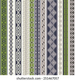 Vector illustration of a set of brushes, borders, frames in contrast colors, for scrapbook, decorations, templates and other designs