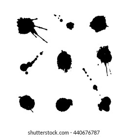 Vector illustration. Set of vector brushes. Spray paint. Texture, made a round soft brush