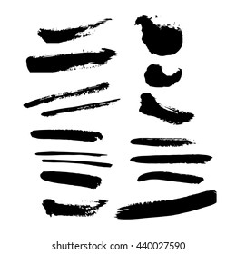 Vector illustration. Set of vector brushes.Vector set of grunge brush strokes. Texture, made a round soft brush