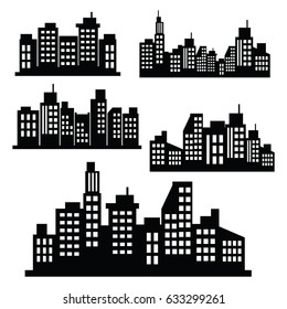 Vector Illustration : Set Building silhouettes