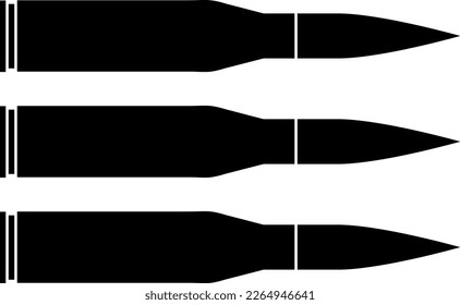 vector illustration set of bullet silhouette