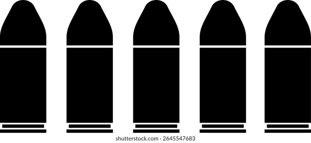 ilustração de vetor conjunto de silhueta de bala

