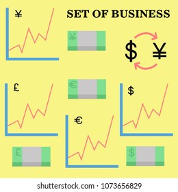 Vector illustration. Set of business.