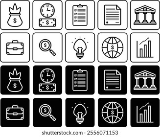 vector illustration set of business and financial icons. 