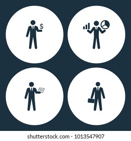 Vector Illustration Set Business Icons. Elements of Businessman icon on white background