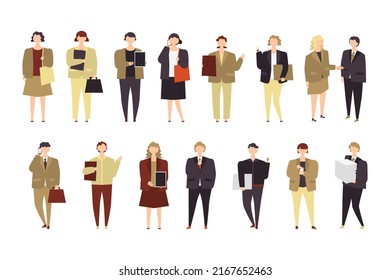 Vector illustration set of business person.