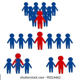 vector illustration of a set of a business team concept.