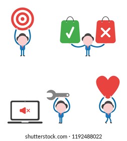 Vector illustration set of businessman mascot character.