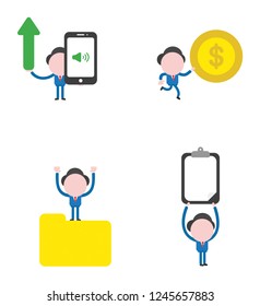 Vector illustration set of businessman mascot character.