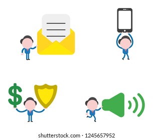 Vector illustration set of businessman mascot character.