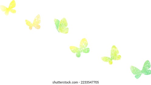Vector illustration set of butterflies painted by watercolor