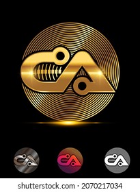 A Vector Illustration set of CA Golden Techno Vector Sign